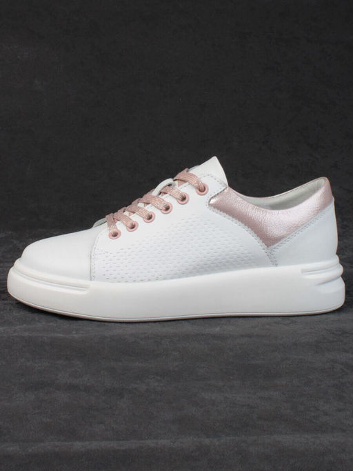 05-PDXT13-2 WHITE/PINK Кроссовки женские (натуральная кожа)