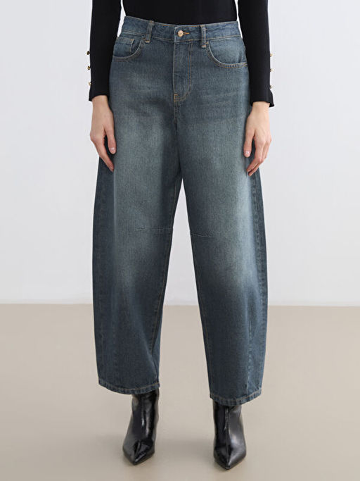 Barrel Fit Kad?n Jean Pantolon