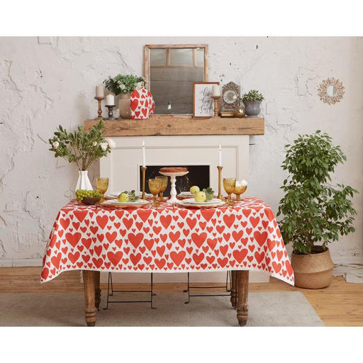 Скатерть «Этель» Red hearts 149×220 см, 100% хлопок, саржа 190 г/м²