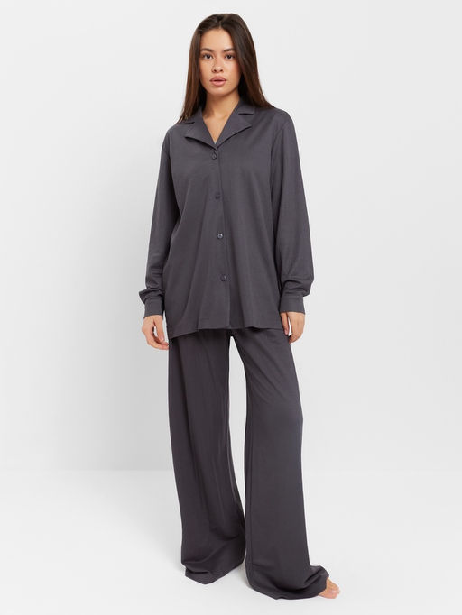 Костюм женский (рубашка, брюки, топ) KAFTAN Base, размер 44, цвет графит