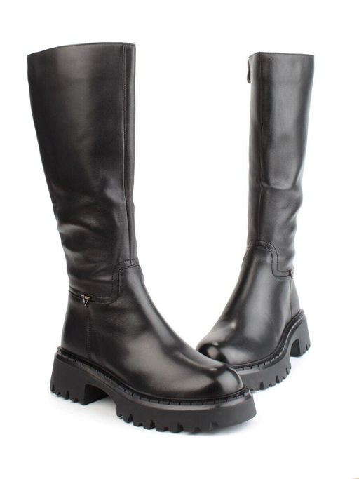 02-FJ725-1M BLACK Сапоги зимние женские (натуральная кожа, байка, натуральный мех) - Фабричный китай фото 13