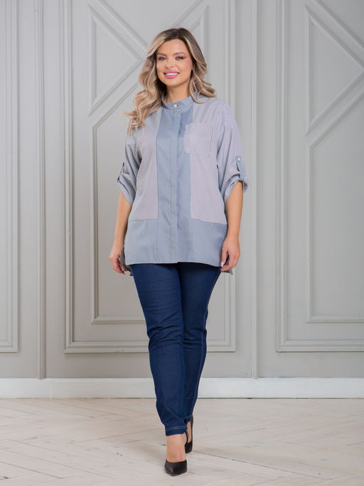 Блузка 1472 в стиле колорблок - Novita фото 15