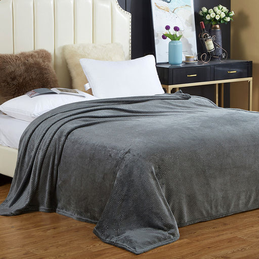 Плед/покрывало 150х200см "Серый", велсофт" "Luna" гладкокрашенный, полиэстер 100%, софт принт, плотность 200г/м2, упаковка 16х33см, пояс бумажный, "Домашняя мода" (Россия)