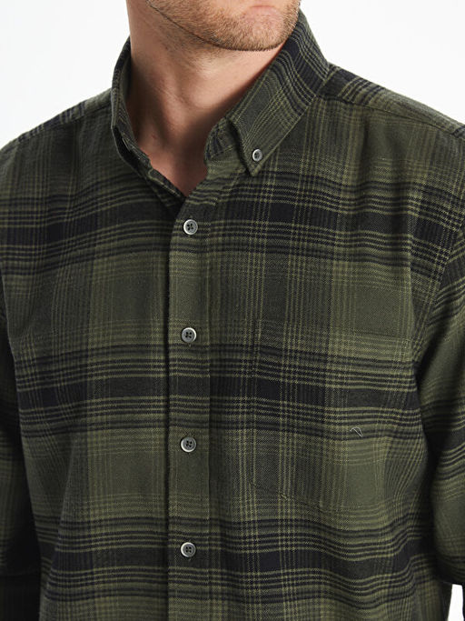 Regular Fit Uzun Kollu Ekose Poplin Erkek G?mlek