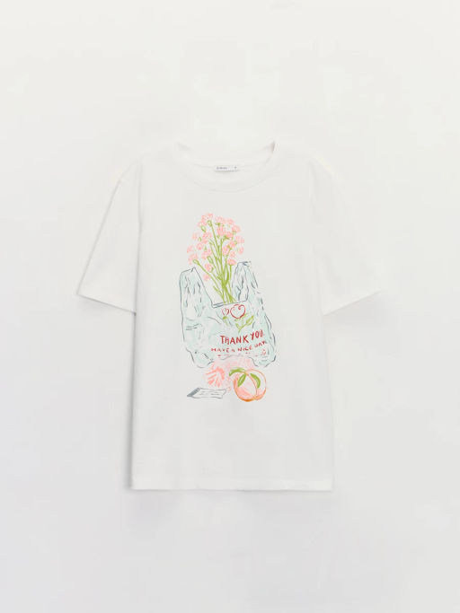 Футболка из хлопка с принтом ZR2605023411-2 / Zarina