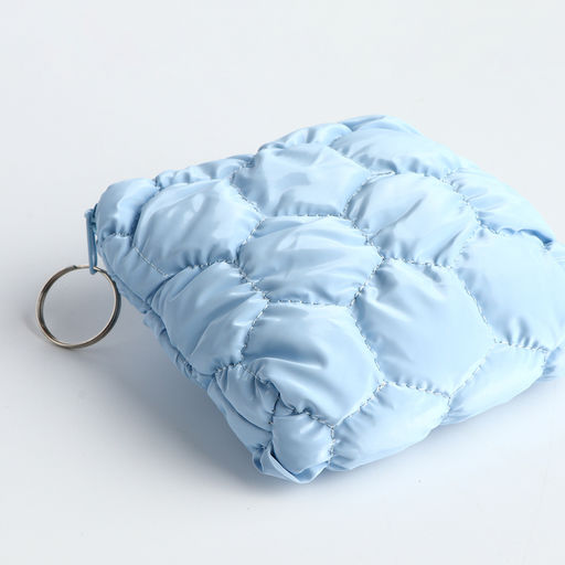 Кошелёк-монетница на молнии, 12×2.5×8.5 см, мягкий, голубой