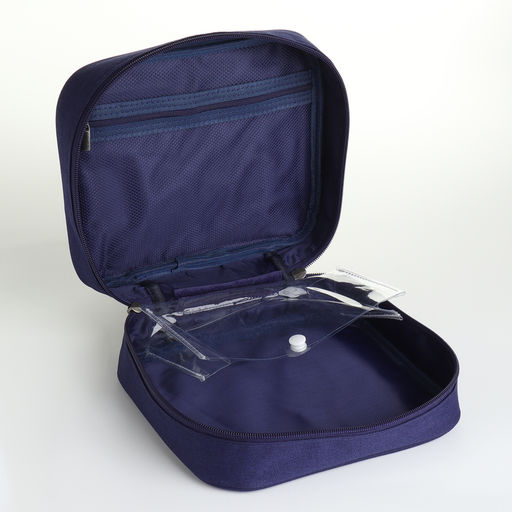 Косметичка - органайзер дорожная на молнии, с карманом, синяя - Simaland фото 3