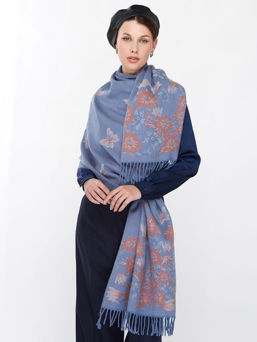 В составе ШЕРСТЬ и КАШЕМИР Большой, мягкий, теплый однотонный двусторонний палантин