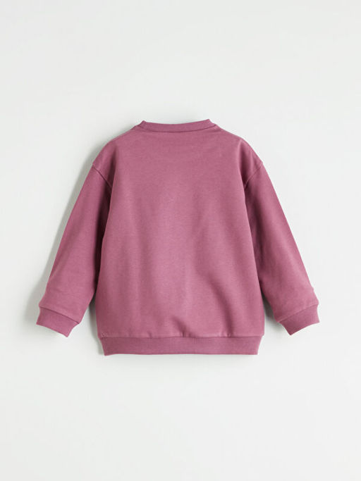 Bisiklet Yaka Basic K?z Bebek Sweatshirt