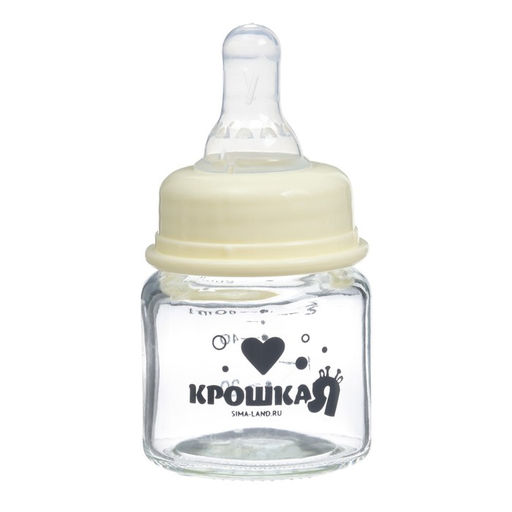 Бутылочка для кормления Basic, классическое горло, стекло, медленный поток., 60 мл., от 0 мес., белая