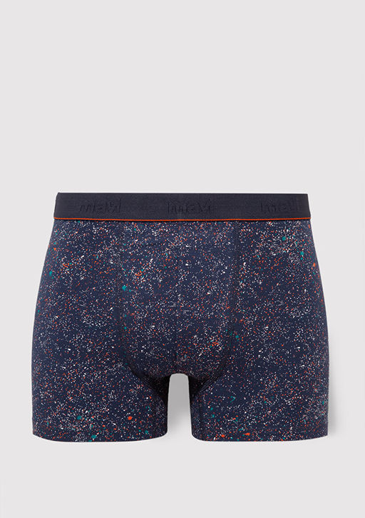 3lu Bask?l? Siyah Boxer Seti - Mavi фото 4