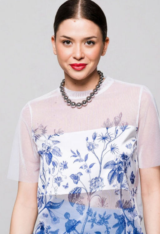 авторская футболка из сетки с шелковой вставкой - Sahar art lab фото 20