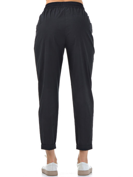 Хлопковые комфортные брюки резинка по поясу цвет ТЕМНО-СИНИЙ - А+б коллекция фото 7