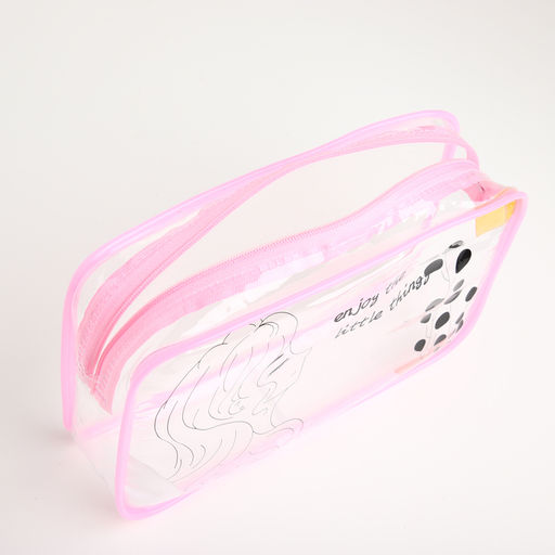 Косметичка на молнии для бассейна, с принтом Enjoy, розовая - Simaland фото 4