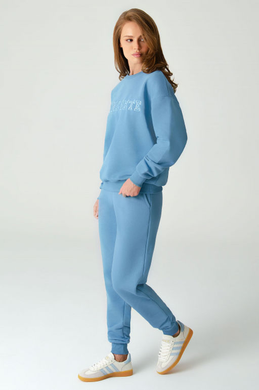 Арт. 2520/3 Костюм с брюками женский 44-52 (5 шт) Цвет:верх-голубой,низ-голубой - Калинка фото 2