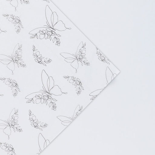 Цена за 20 шт. Бумага упаковочная тишью Бабочки, 50 х 70 см