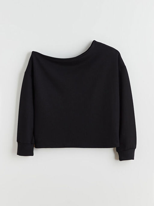 Kay?k Yaka Oversize Kad?n Sweatshirt Tunik