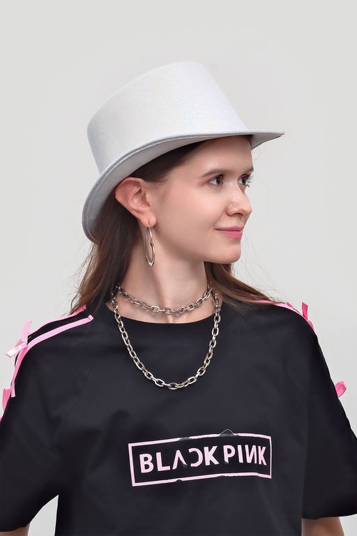 Карнавальная шляпа "Цилиндр" серебрянная с блёстками р-р 56-58