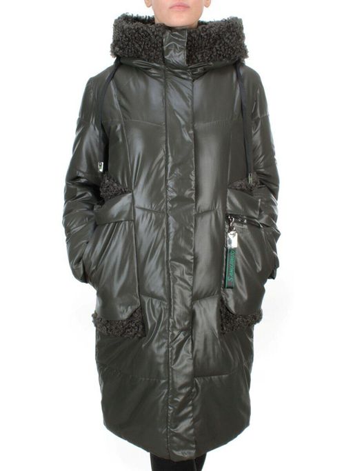 21-985 DARK GREEN Пальто зимнее женское AIKESDFRS (200 гр. холлофайбера) - Fashion фото 2