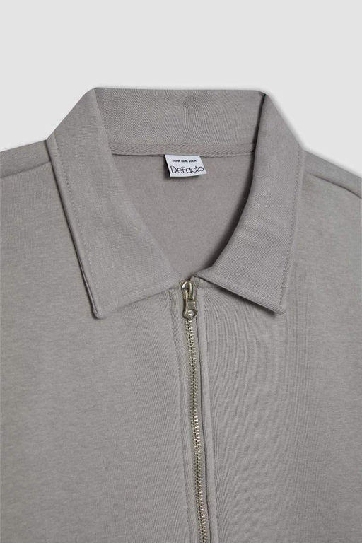 Кардиган оверсайз с воротником-поло и мягкой пушистой изнанкой - Defacto фото 9