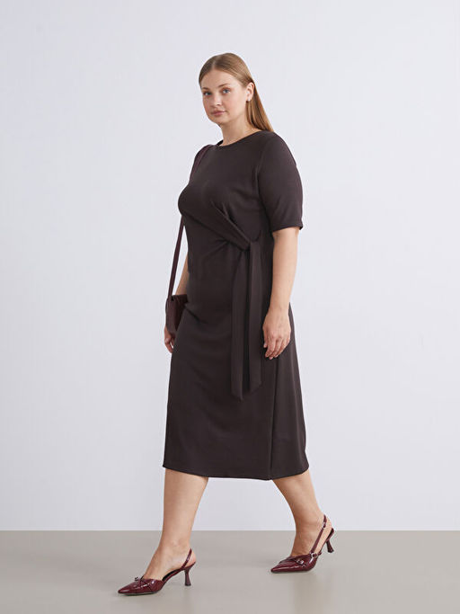 Bisiklet Yaka B?zg?l? Elbise