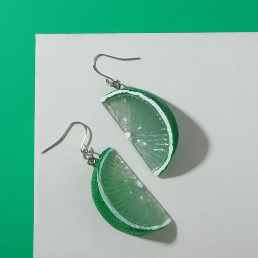 Серьги пластик Вкусности дольки лайма, цвет светло-зелёный - Queen fair фото 2