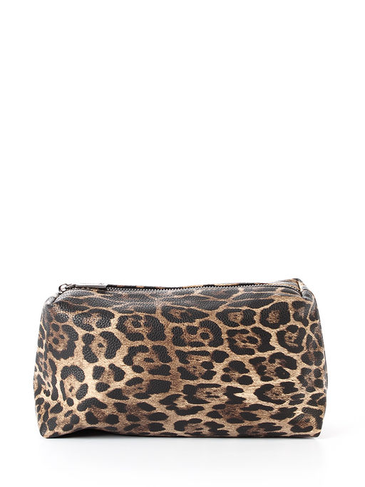 LACCOMA косметичка Лолита-леопард коричневый эко кожа хлопок  фото 3