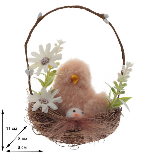 Изделие декоративное Гнездо пасхальное, L8 W8 H11 см, 2в. - Remeco фото 2