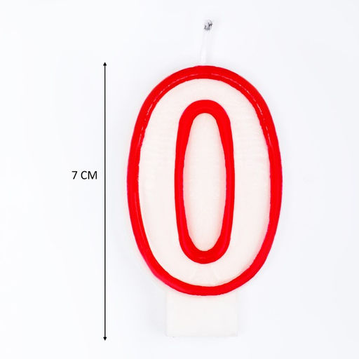 Цена за 12 шт. Свеча для торта цифра 0, ободок цветной, 7 см, МИКС - Страна карнавалия фото 3