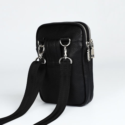 Сумка мужская TEXTURA через плечо, искусственная кожа, цвет чёрный  фото 2