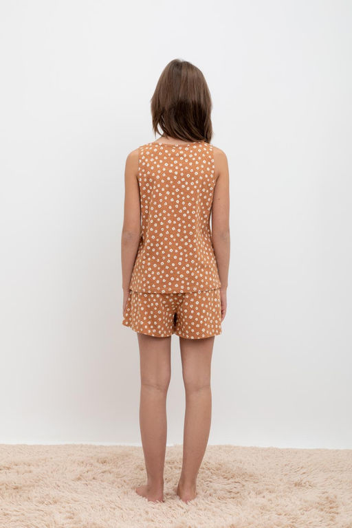 Crockid _ КБ 2819/миндаль,цветочный вальс пижама для дев