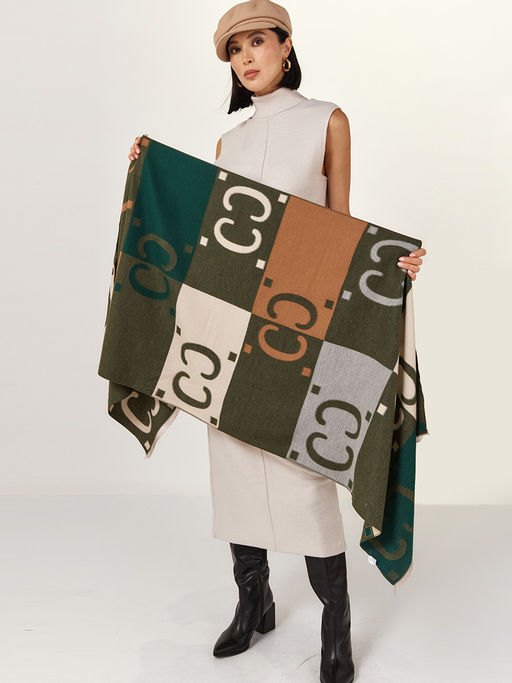 в составе ШЕРСТЬ  и КАШЕМИР Большой, мягкий, теплый  двусторонний палантин - Tantino фото 9