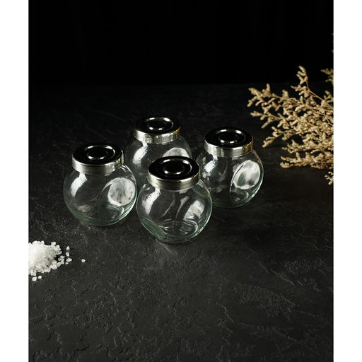 Банки для сыпучих Доляна Блеск, 200 мл, с пластмассовой крышкой, набор 4 шт., стекло, прозрачные - Simaland фото 15