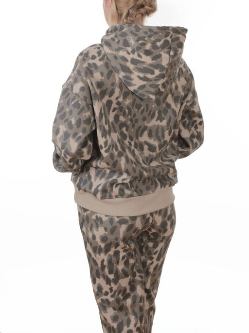 868-6 BEIGE/LEOPARD Костюм спортивный зимний женский (95% хлопок, 5% полиэстер)