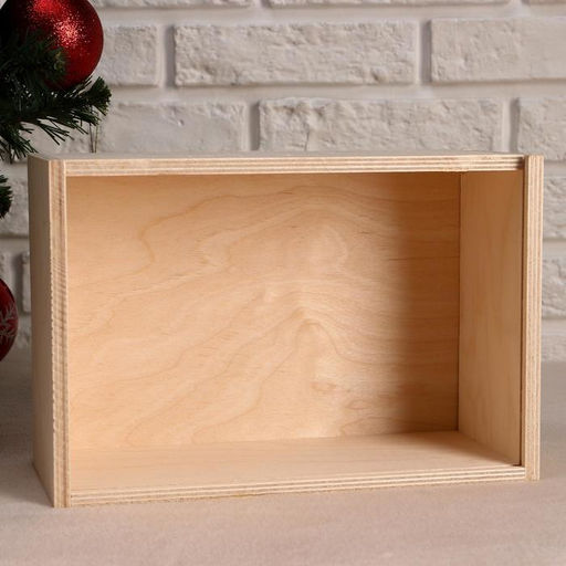Подарочная коробка деревянная Новогодние игрушки, 20?14?8 см, ящик с крышкой, упаковка - Дарим Красиво фото 3