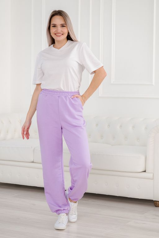 Брюки женские из футера петля Прогулка лила - Амадэль фото 9