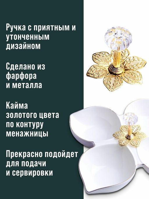 60044 Менажница фарфор 4 секц 20х20х5 LR (х24) - Mayer&boch фото 6