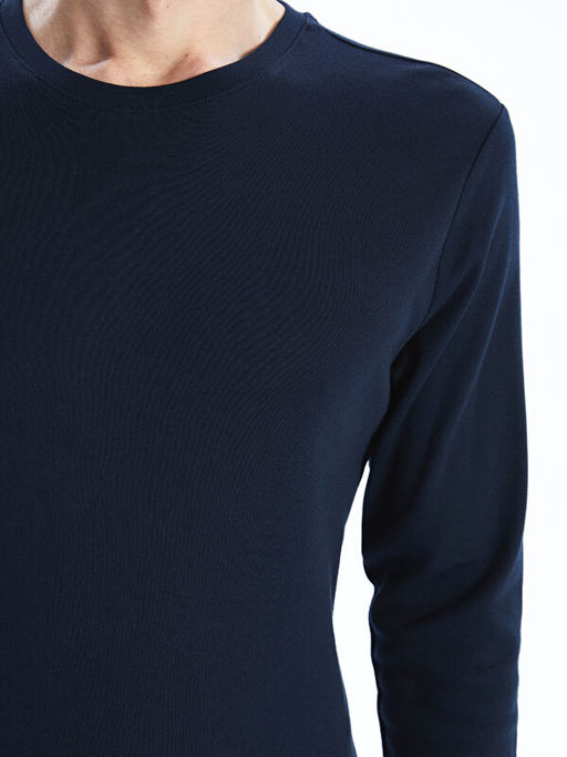 Bisiklet Yaka Uzun Kollu Penye Erkek Ti??rt