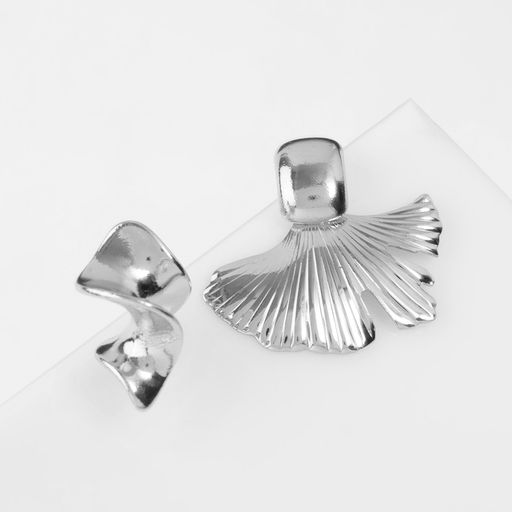 Серьги металл «Абстракция» хвост, цвет серебро - Qf фото 2