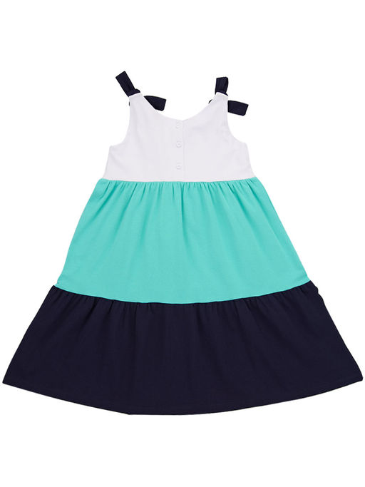 Платье сарафан триколор UD 7595 белый/бирюза/синий - Mini maxi фото 4