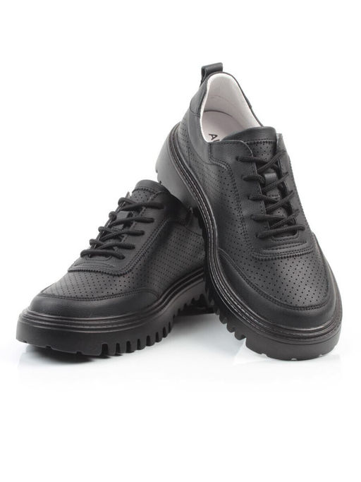 03-YH329-3 BLACK Полуботинки женские (натуральная кожа)