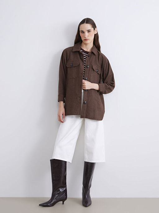 Oversize Kad?n Oduncu G?mlek Ceket