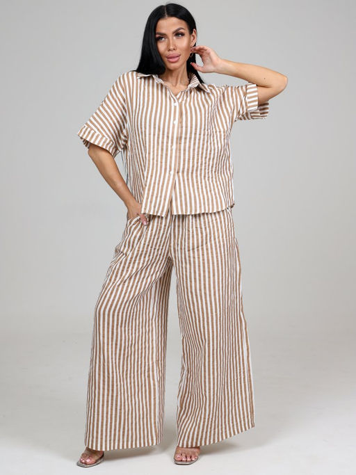557 ЖЕНСКИЙ КОСТЮМ (брюки) (Бежевая полоса) - А-дина фото 2