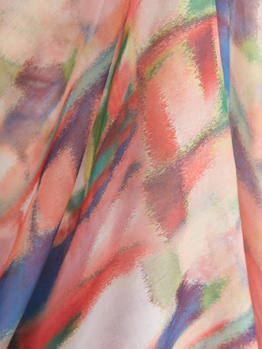 Большой, красивый двусторонний палантин с рисунком в стиле арт-деко и необычной текстурой ткани. - Tantino фото 3