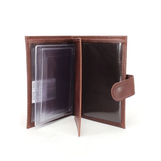 Обложка для авто+паспорт-Croco-ВП-1022 с хляст, двойн стенка, натуральная кожа коричневый тем пулл-ап (219) 243976  фото 3