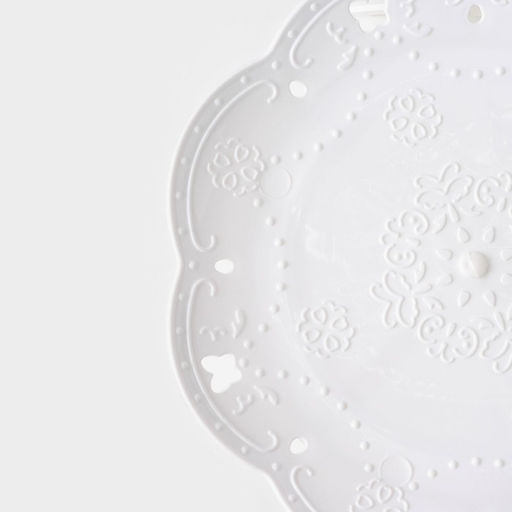 Блюдо для торта и пирожных 2-х ярусное Доляна «Вивьен», d=22 см, 36×22×19.5 см, белое