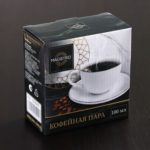 Кофейная пара фарфоровая Magistro La Perle, 2 предмета: чашка 100 мл, блюдце d=11,5 см, цвет белый фото 6