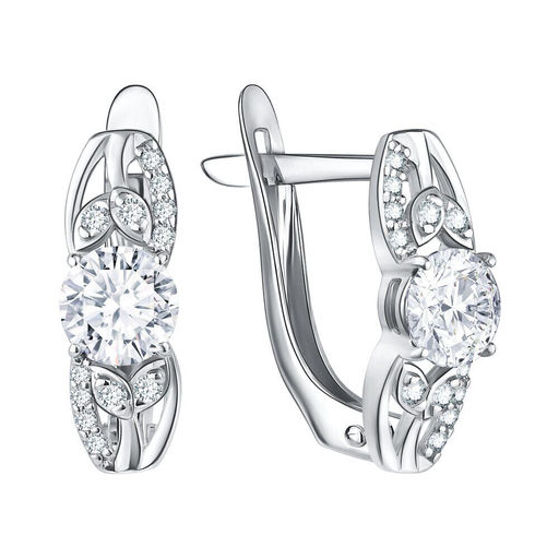 Серьги из серебра куб.циркон., Л-10190