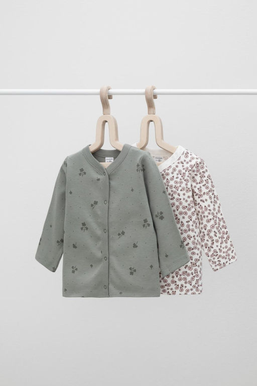 Crockid _ К 300450-2уп/мят.скандинавские цветы,клевер кофточка яс