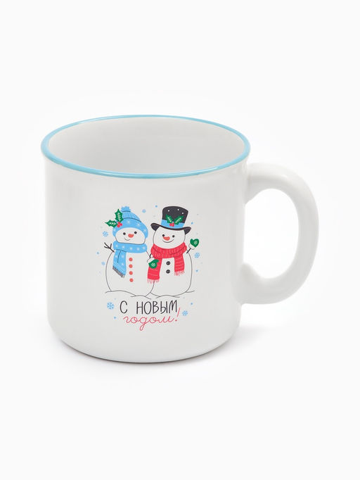 Кружка чайная новогодняя «Снеговики», 530 мл